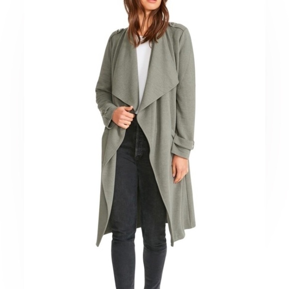 Nwt BB DAKOTA X STEVE MADDEN BB Dakota Trench Revolution Waterfall Lapel Knit Co - Picture 8 of 15
